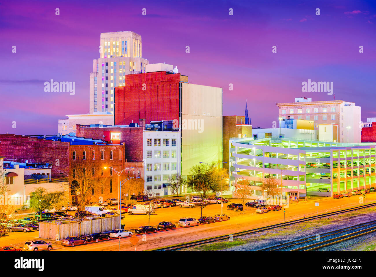 Durham, North Carolina, USA Skyline Innenstadt in der Dämmerung. Stockfoto