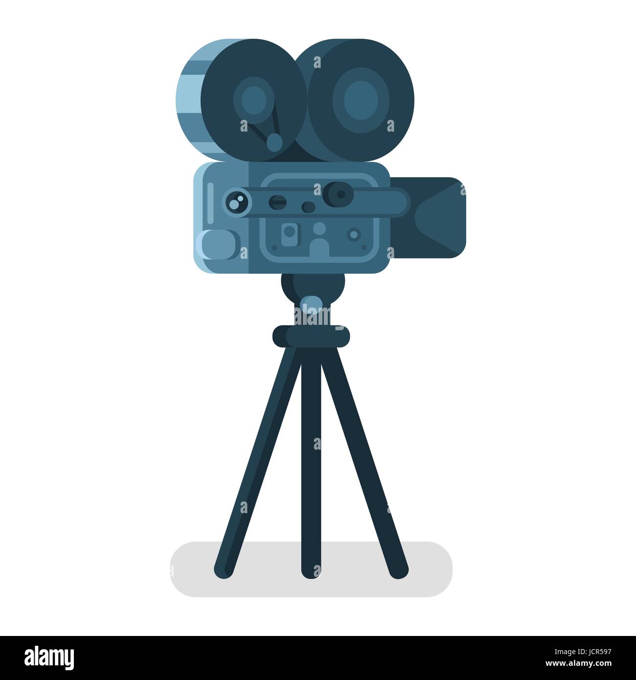 Vektorgrafik flachen Stil der alten Kino-Kamera. Symbol für Online-Filme.  Isoliert auf weißem Hintergrund Stock-Vektorgrafik - Alamy