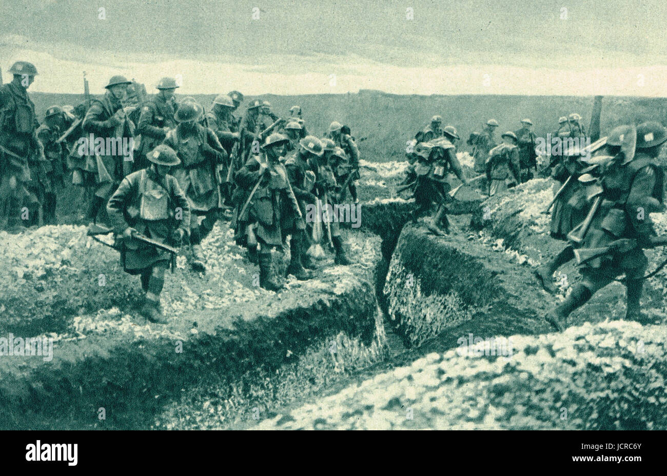 Highland beschreiben springen deutsche Gräben, Cambra vorne, 1917 Stockfoto