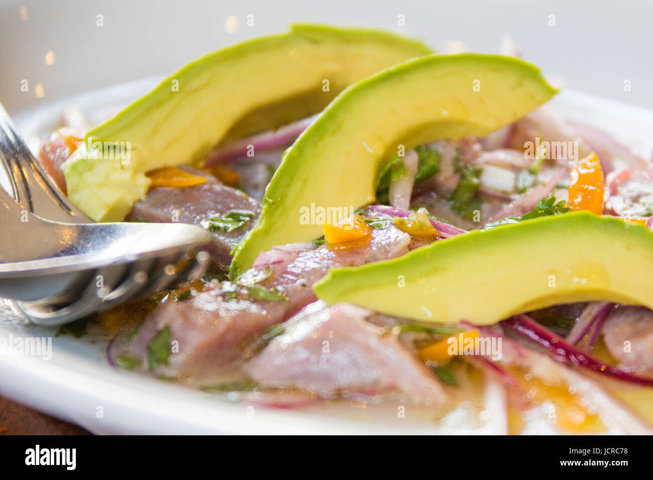 Thunfisch Ceviche, Restaurant El Cardenal, Mexiko-Stadt, Mexiko Stockfoto