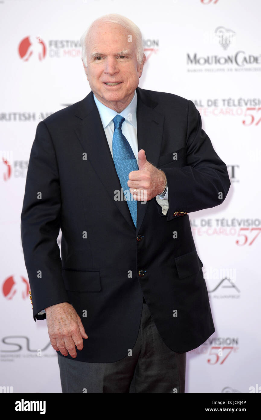 Montecarlo, 57. Festival des Fernsehens. Opening Ceremony roten Teppich. Im Bild: John Mc Cain Stockfoto