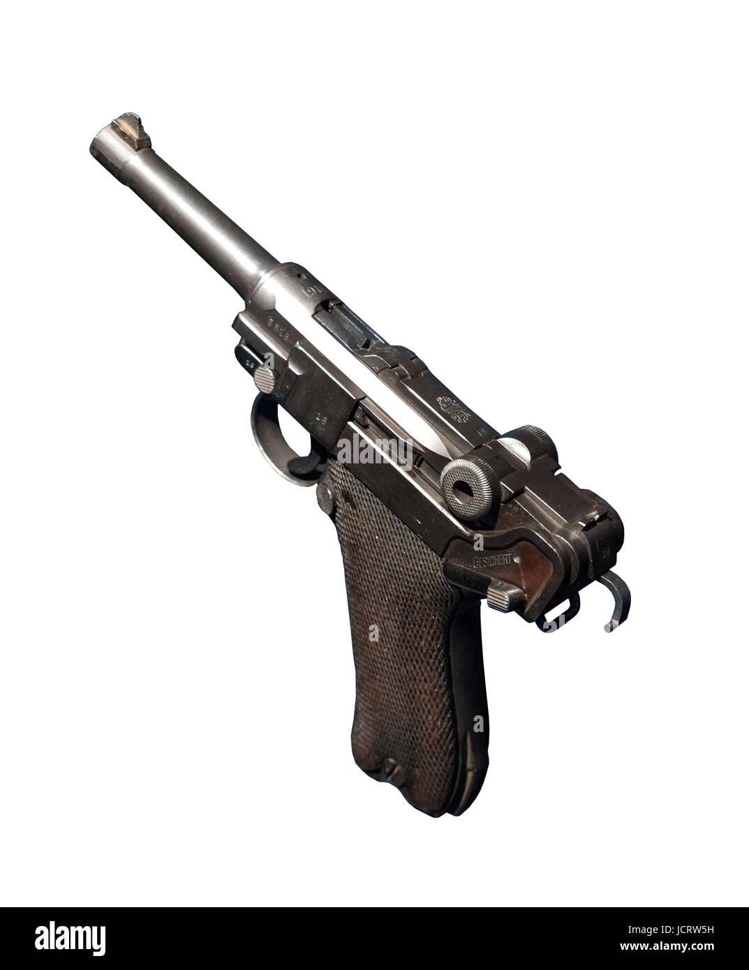 Luger. Luger P08 Parabellum Pistole. Stockfoto