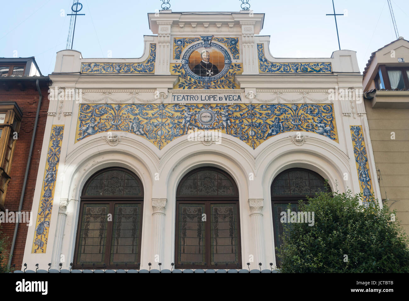 Valladolid (Castilla y León, Spanien): Fassade des historischen Lope de Vega Theater Stockfoto