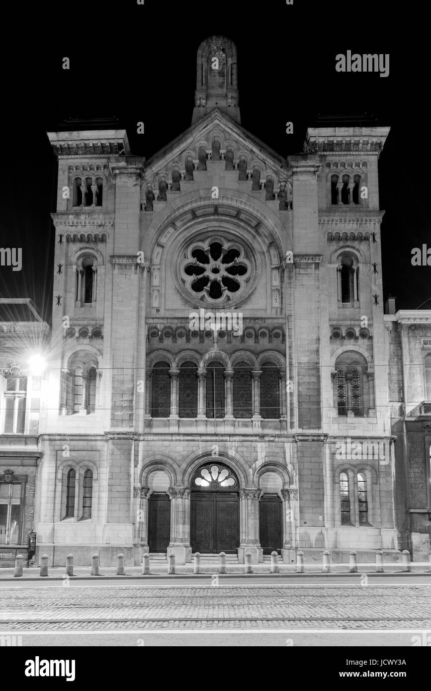 Die große Synagoge Europas, früher bekannt als die große Synagoge von Brüssel, ist die Hauptsynagoge in Brüssel, Belgien, die als gewidmet war ein Stockfoto
