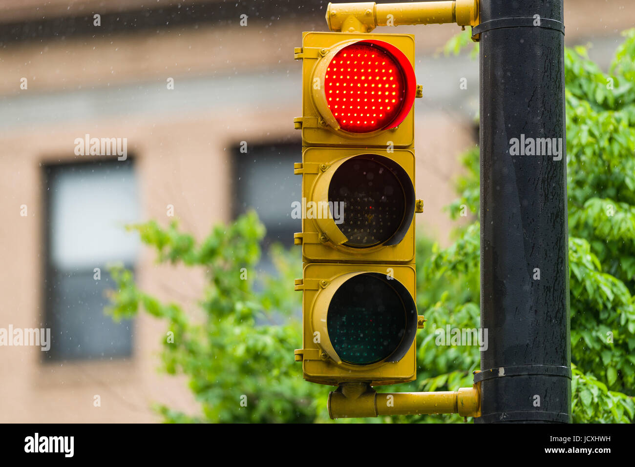 Rote Ampel Signal, New York, Vereinigte Staaten von Amerika Stockfoto
