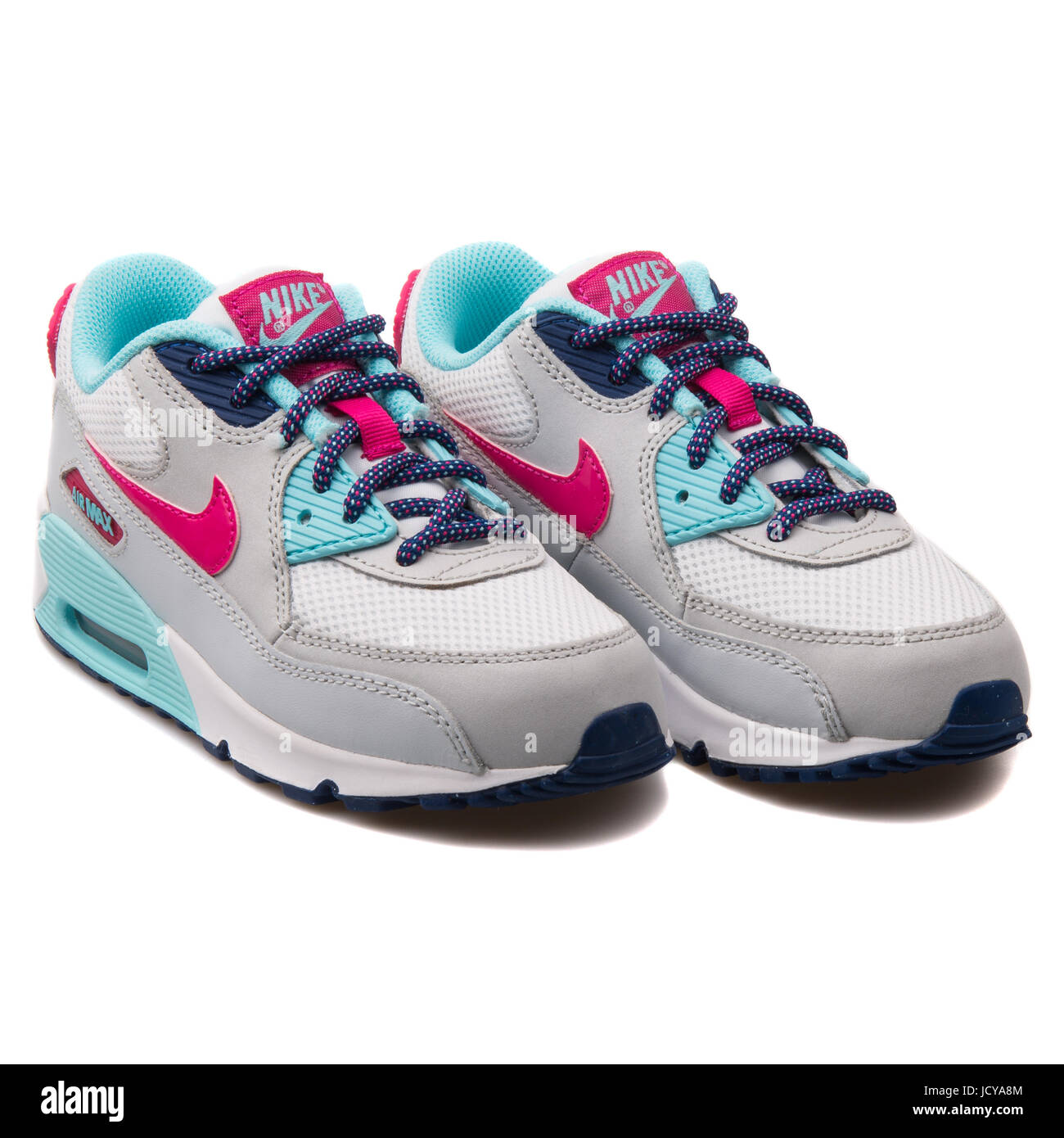 Nike Air Max 90 Mesh (PS) weiß, grau, Pink und Türkis Kinder Laufschuhe -  724856-102 Stockfotografie - Alamy