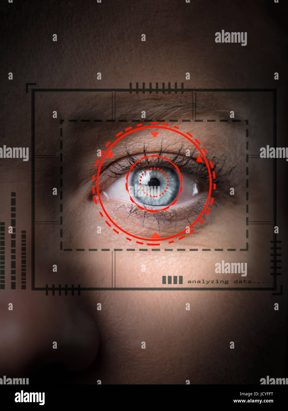 High-Tech-biometrische Netzhaut Security Scans Stockfoto