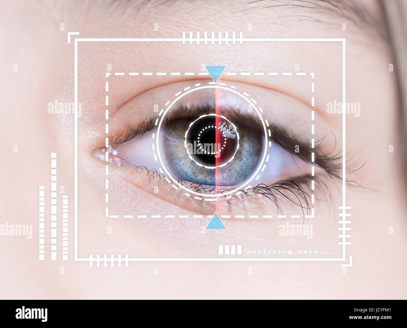 High-Tech-visuelle biometrischen Scan Sicherheitskonzept Stockfoto