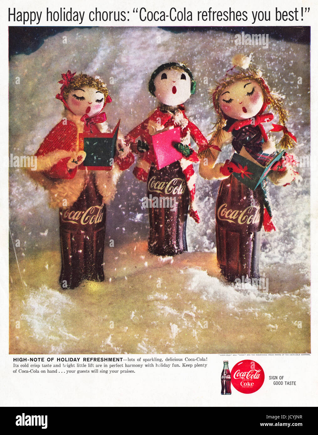 1960er Jahre Werbung Werbung Von Coca Cola Zu Weihnachten In Internationale Ausgabe Des Amerikanischen Magazins Datiert 5 Dezember 1960 Stockfotografie Alamy