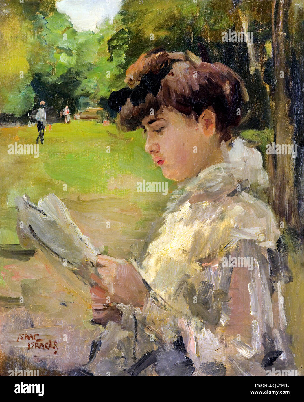 Isaac Israels Mädchen lesen. Ca. 1906. Öl auf Leinwand. Gemeentemuseum Den Haag, den Haag, Niederlande. Stockfoto