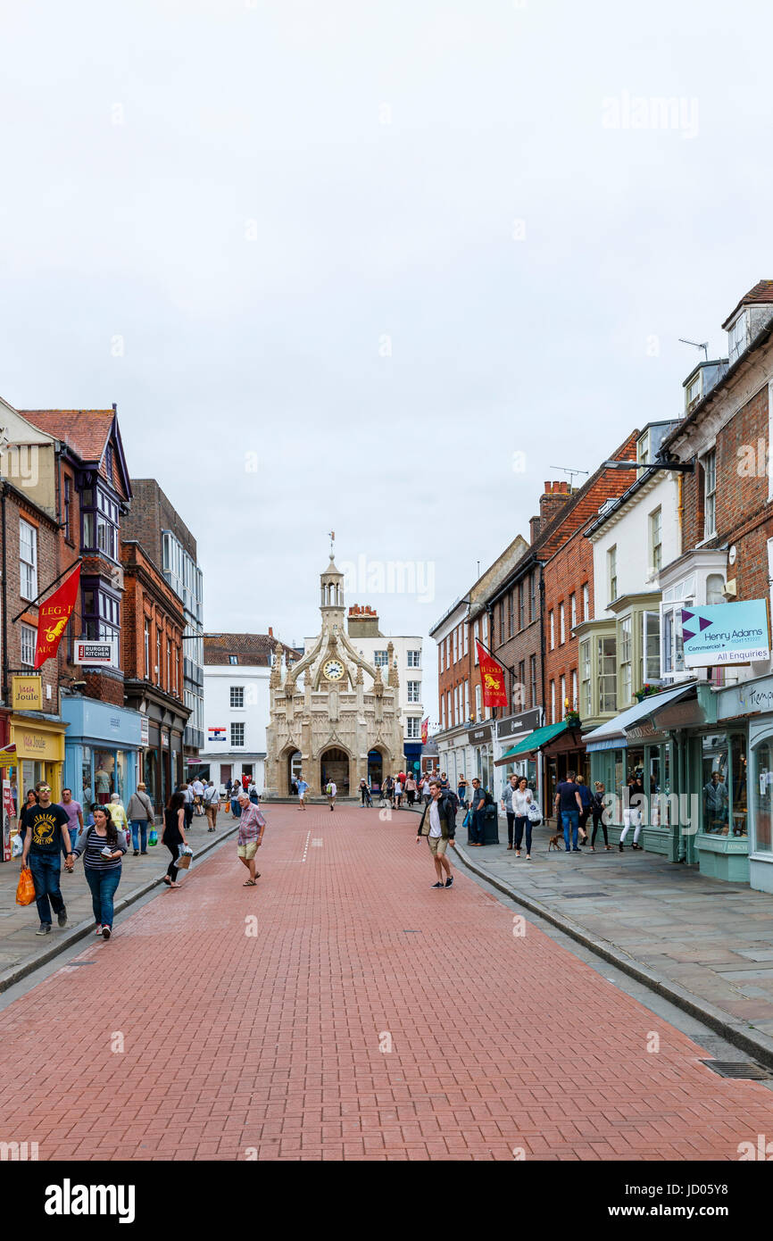 Chichester Kreuz, Kreuz ein Caen Stein Markt im Zentrum von Chichester, eine Stadt und Kreisstadt des West Sussex, Südküste England, UK Stockfoto