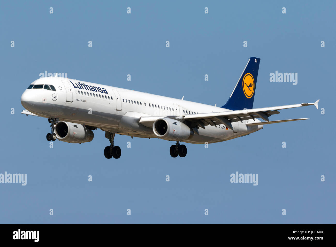 Lufthansa Airbus A321-231 [D-AIDU] auf Ansatz Runway 31. Stockfoto