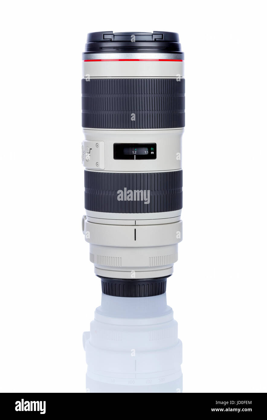 Kamera Foto-Objektiv auf weißem Hintergrund Stockfoto