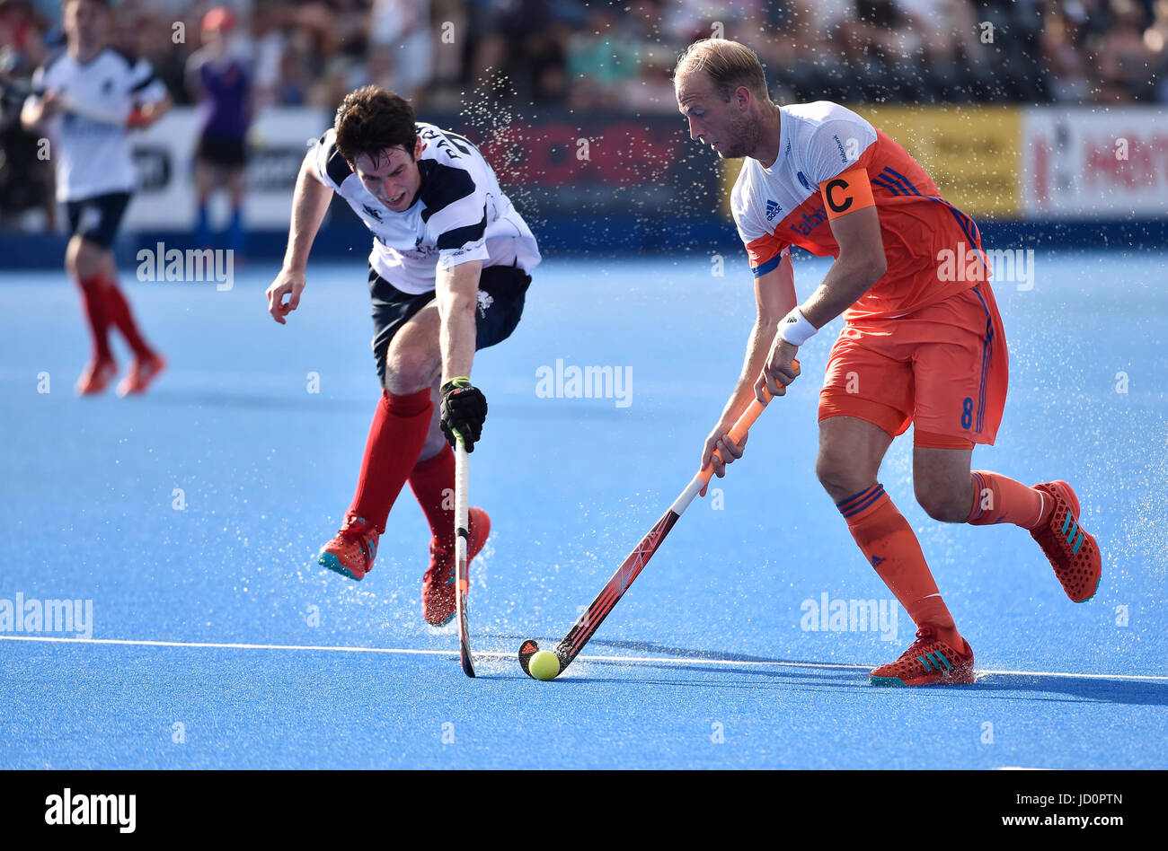 London, UK. 17. Juni 2017. LONDON-ENGLAND - 17. Juni 2017: BAKKER Billy (NED) in Aktion während der Held Hockey World League Halbfinale (Männer) SCO V NED in Lee Valley Hockey und Tennis-Center am Samstag. Foto: Taka G Wu Credit: Taka Wu/Alamy Live-Nachrichten Stockfoto