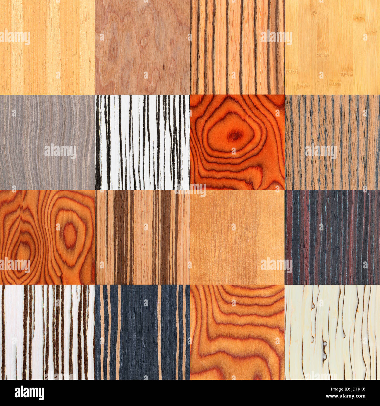 Collage aus ungewöhnliche natürliche Holz Textur, Baum-Furnier-Hintergrund Stockfoto