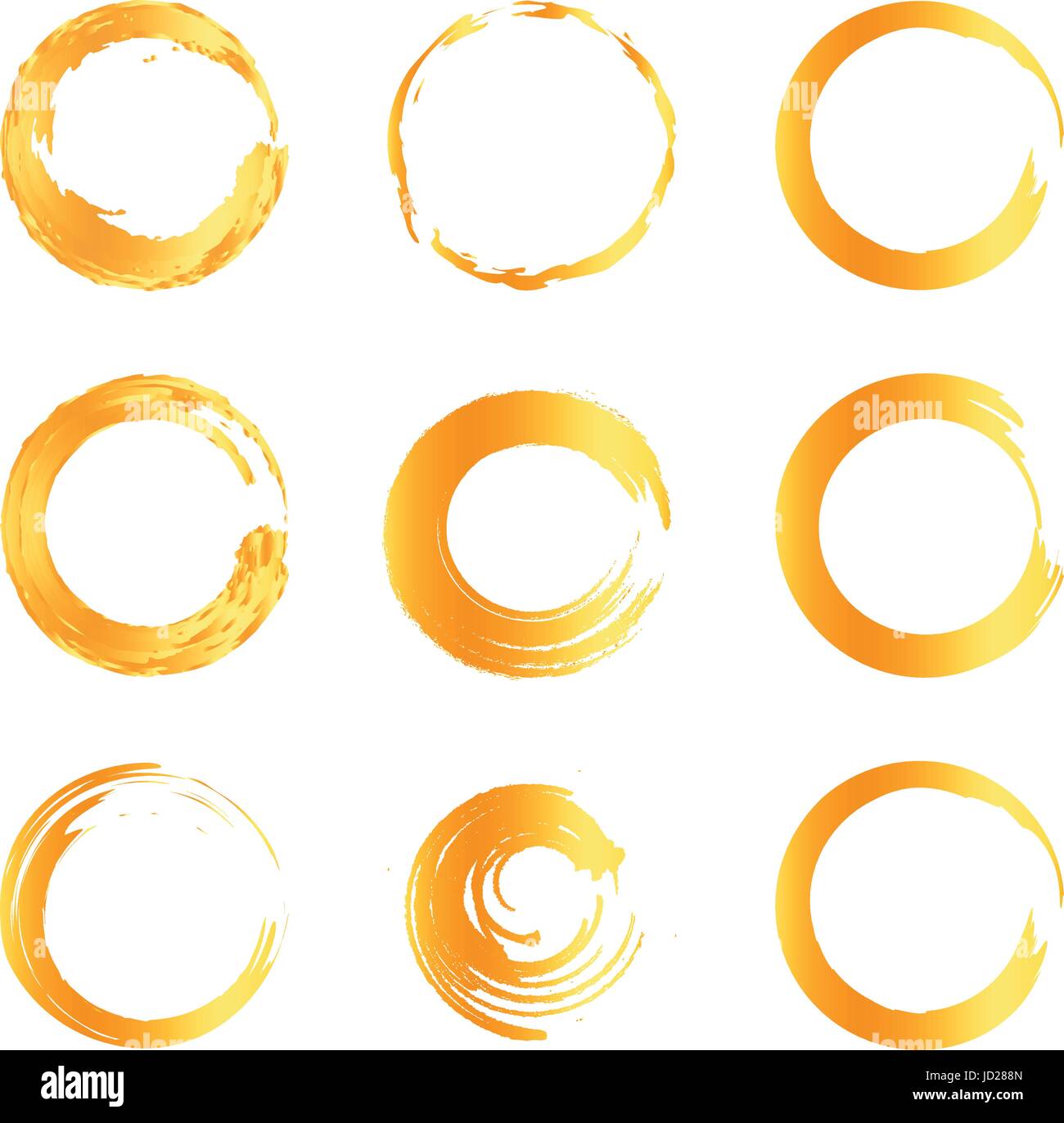 Isolierte abstrakt Runde Form orange Farbkollektion Logo, Schriftzug Sonnenuntergang, geometrischen Kreisen Vektor-Illustration. Stock Vektor