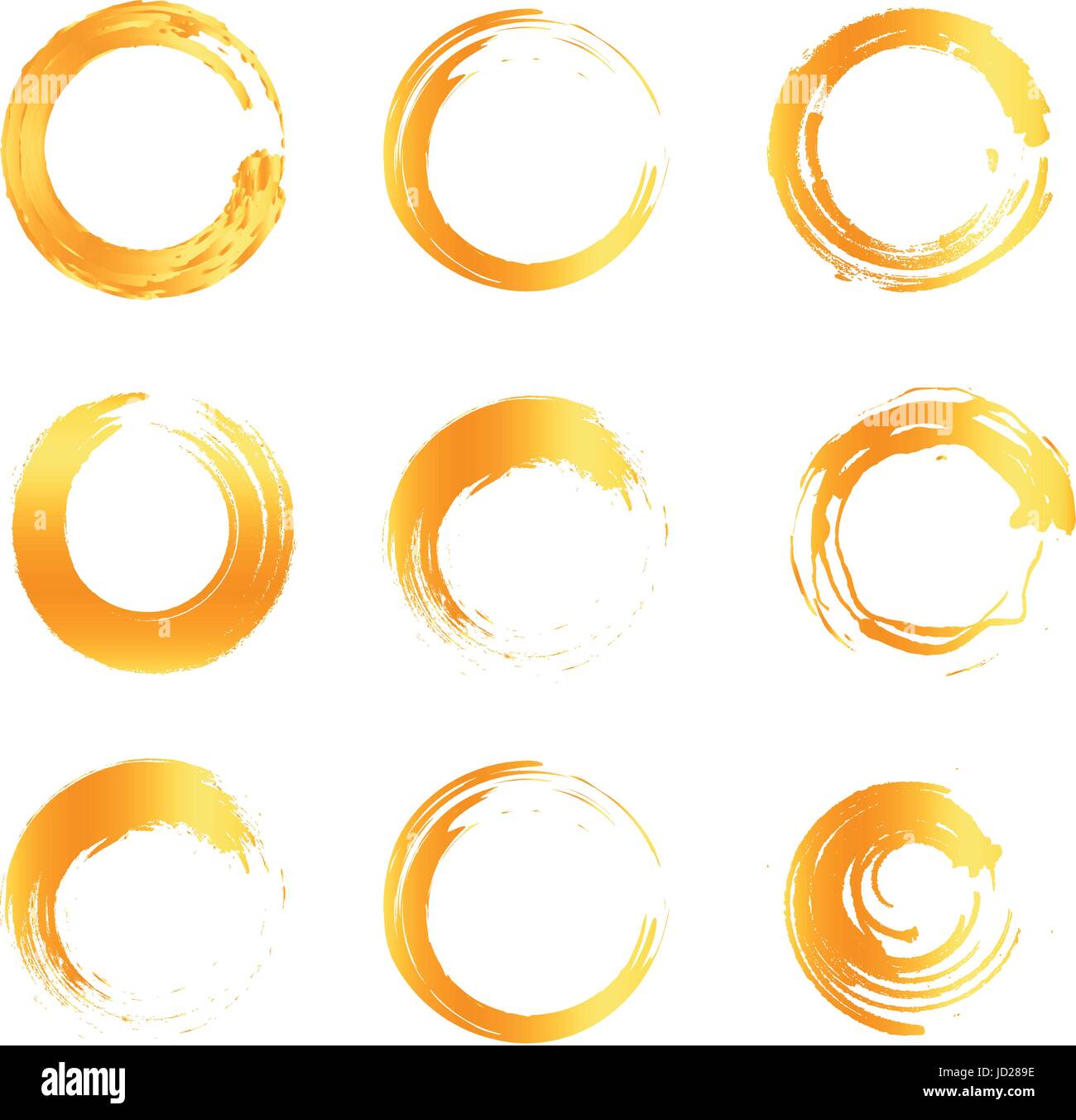 Isolierte abstrakt Runde Form orange Farbkollektion Logo, Schriftzug Sonnenuntergang, geometrischen Kreisen Vektor-Illustration. Stock Vektor