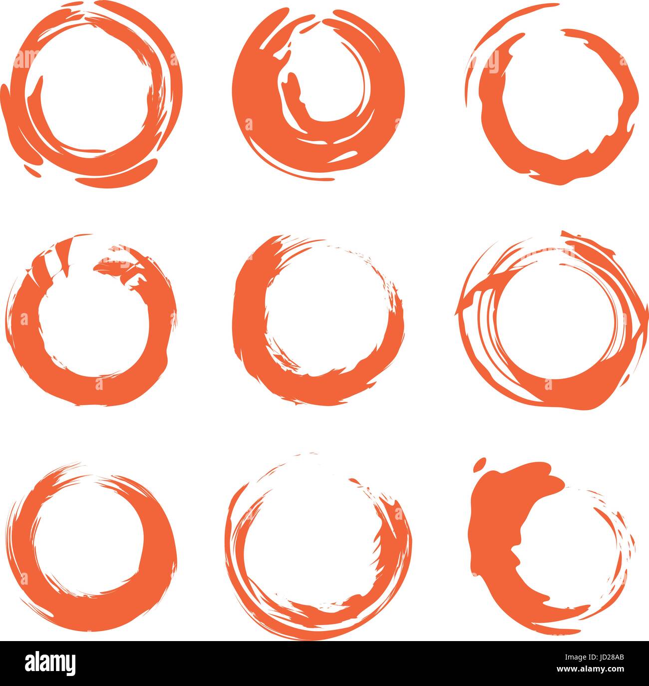 Isolierte abstrakt Runde Form orange Farbkollektion Logo, Schriftzug Sonnenuntergang, geometrischen Kreisen Vektor-illustration Stock Vektor