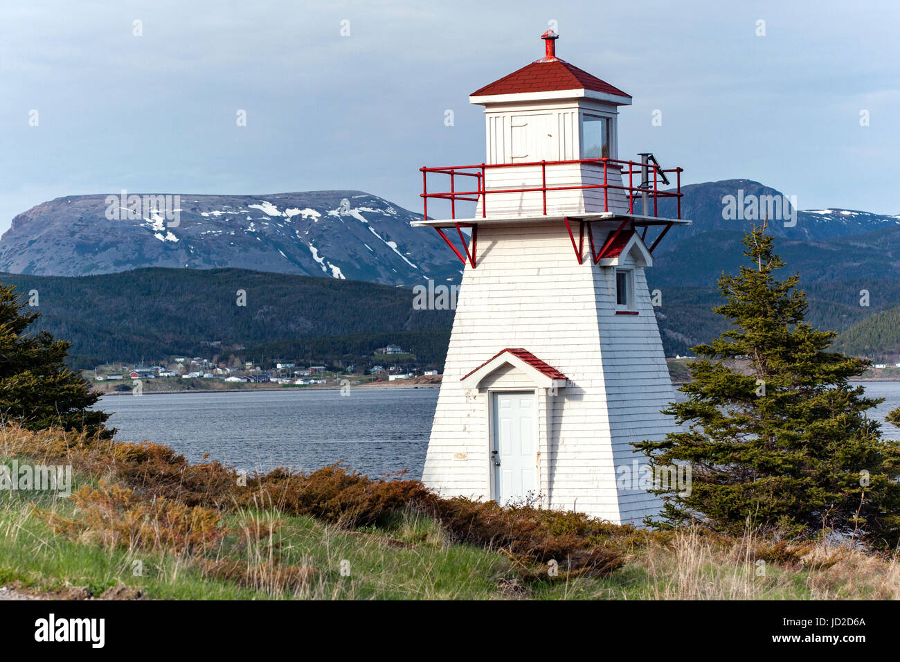 Woody Point Lighthouse - Woody Point, Gros Morne National Park, Neufundland, Kanada Stockfoto