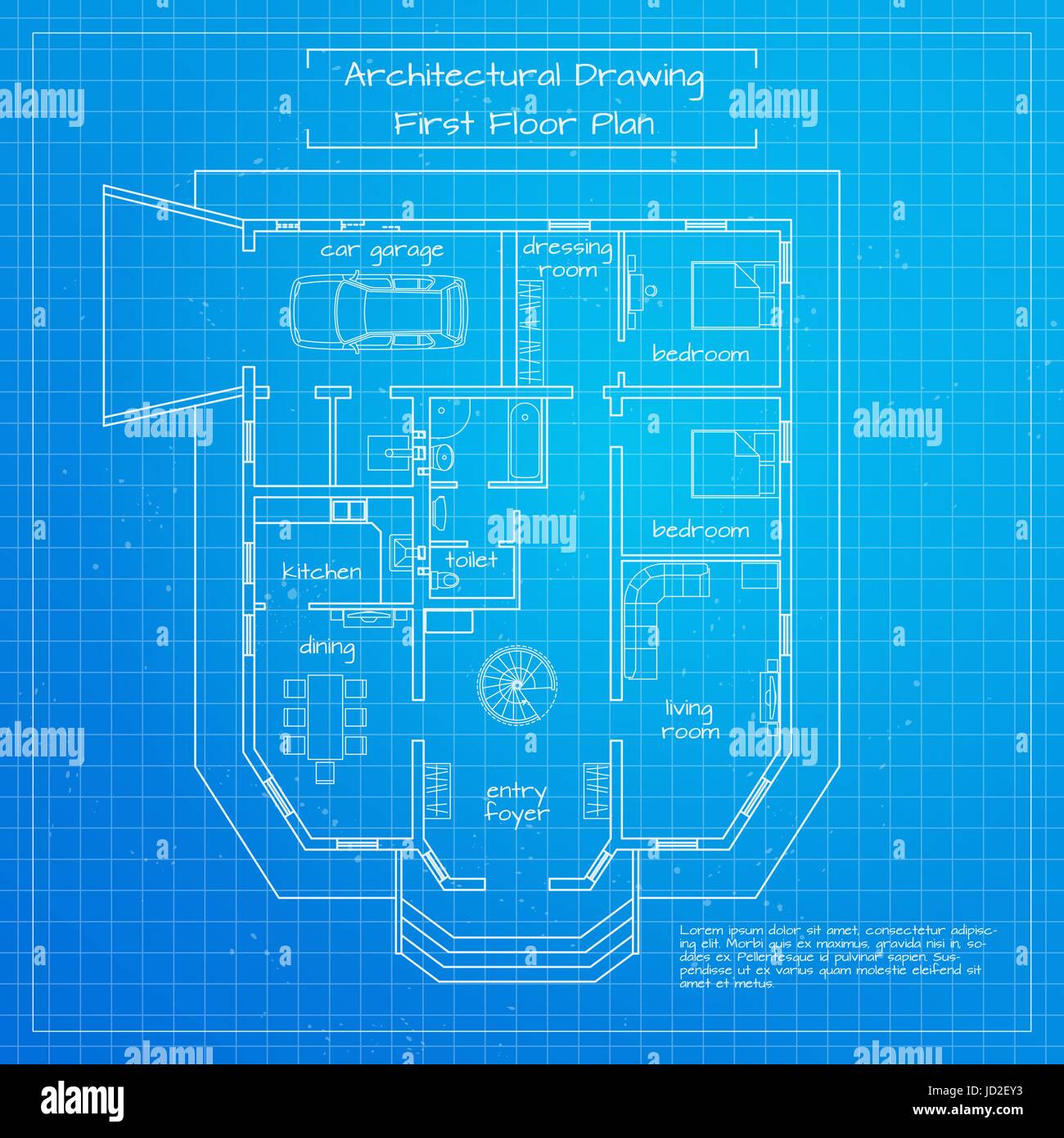 Vektor-Illustration der Städtebau Blaupause. Architektonischen Hintergrund oder Projekt Stock Vektor