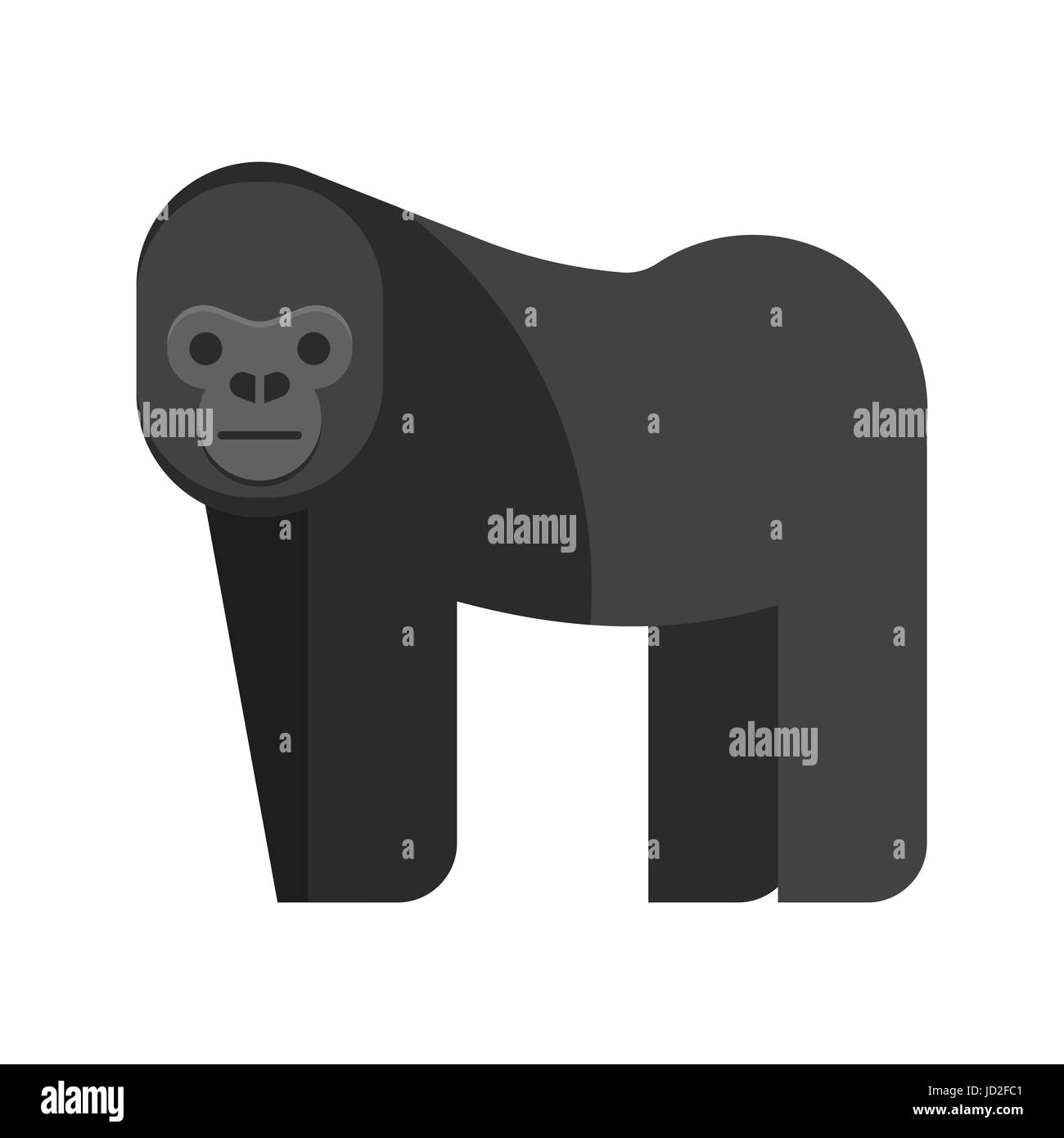 Vektorgrafik flachen Stil des Gorillas. Symbol für das Web. Isoliert auf weißem Hintergrund. Stock Vektor