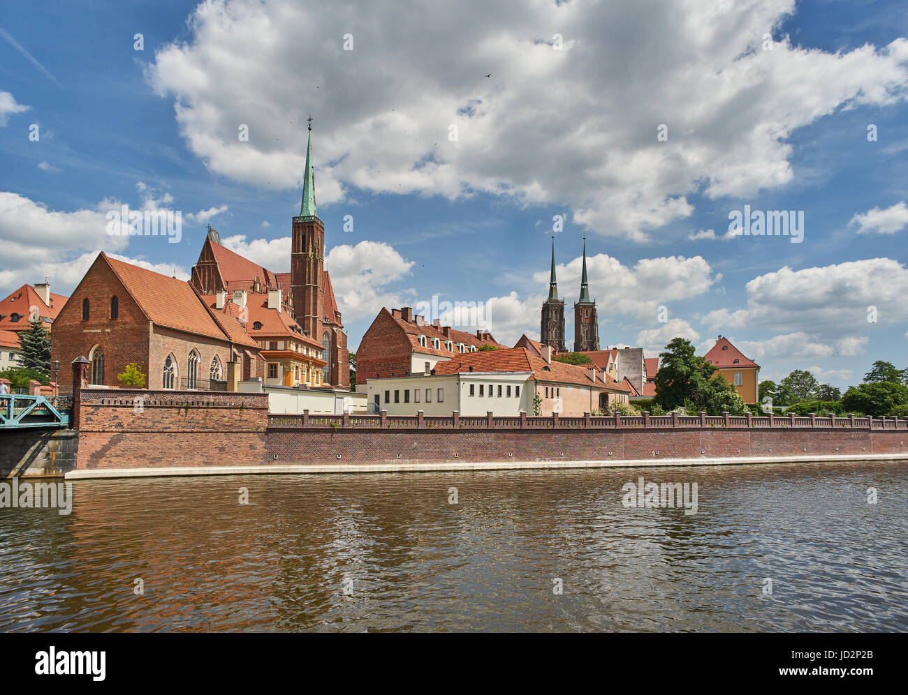 Die Heilige-Kreuz-Kirche und St. Johannes Kathedrale Wroclaw Stockfoto