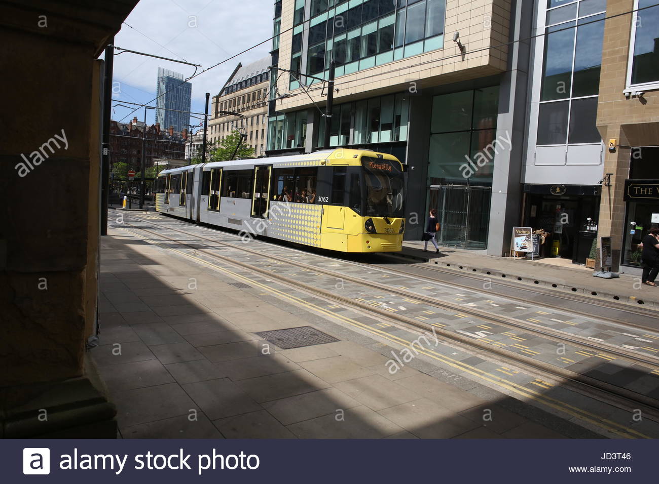 Transportsystem in Manchester in Großbritannien. Stockfoto