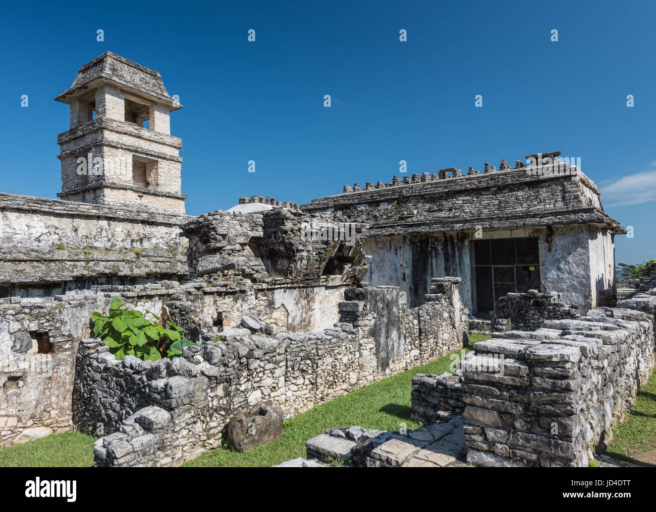 Gruppe-Tempel Komplex Palenque Mexiko Stockfoto