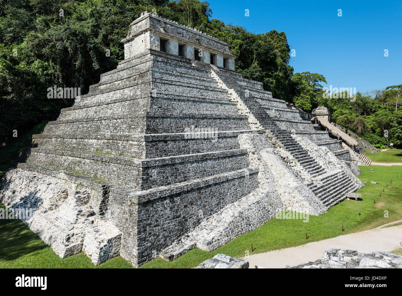 Gruppe-Tempel Komplex Palenque Mexiko Stockfoto
