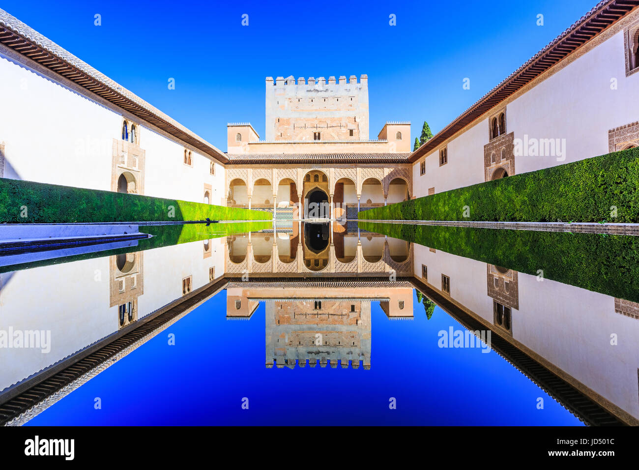 Alhambra von Granada, Spanien. Die Nasridenpaläste (Palacios Nazaraies) in die Alhambra-Festung. Stockfoto