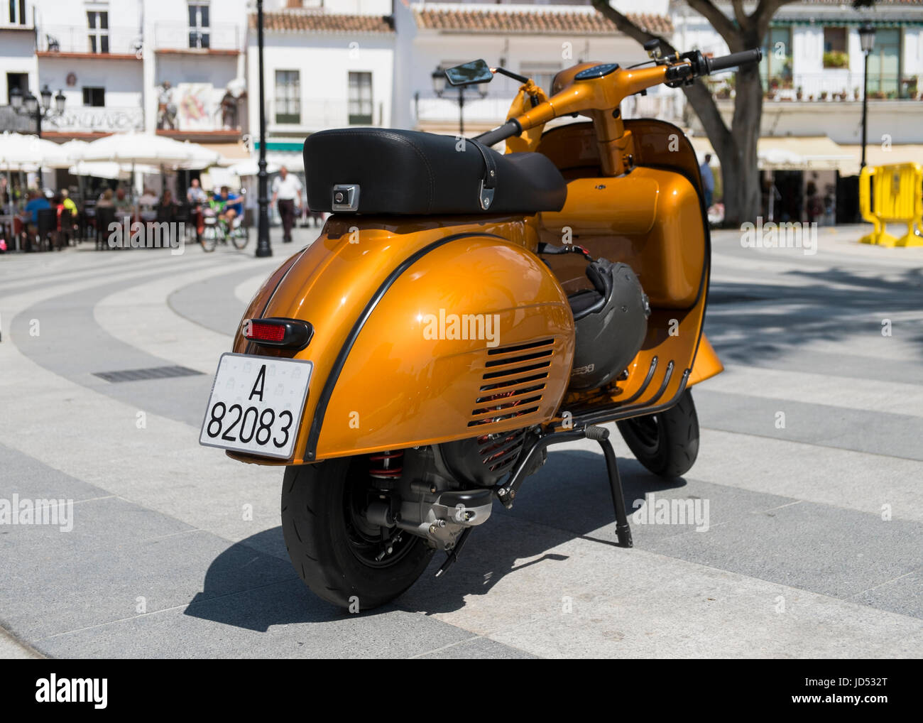 1965, Vespa 150 s. Klassisches Motorrad treffen Villa de Mijas 2017. Málaga, Spanien. Stockfoto