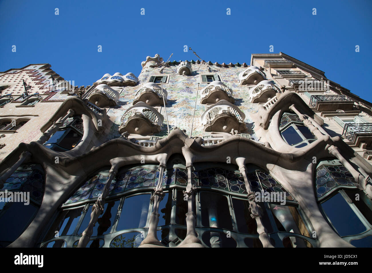 Casa Batillo, Antoni Gaudi Haus, Barcelona, Spanien Stockfoto