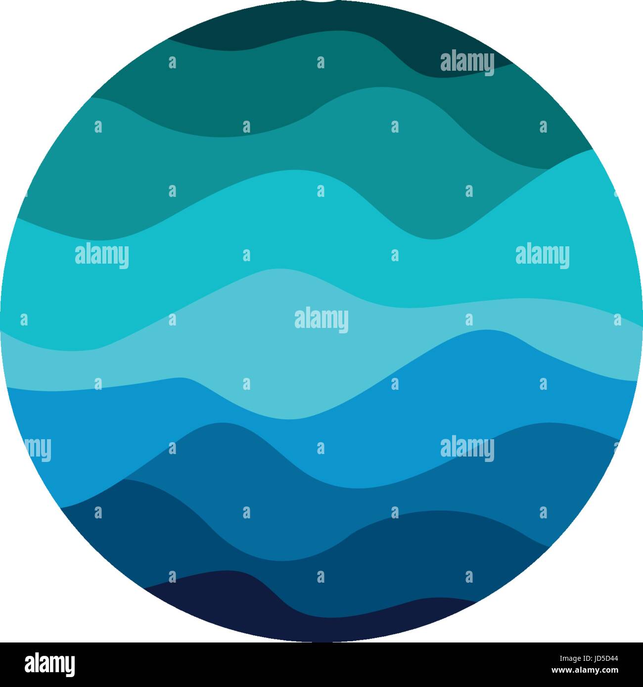 Isolierte abstrakt blau Runde Form Logo auf weißem Hintergrund, Wasser-Vektor-illustration Stock Vektor