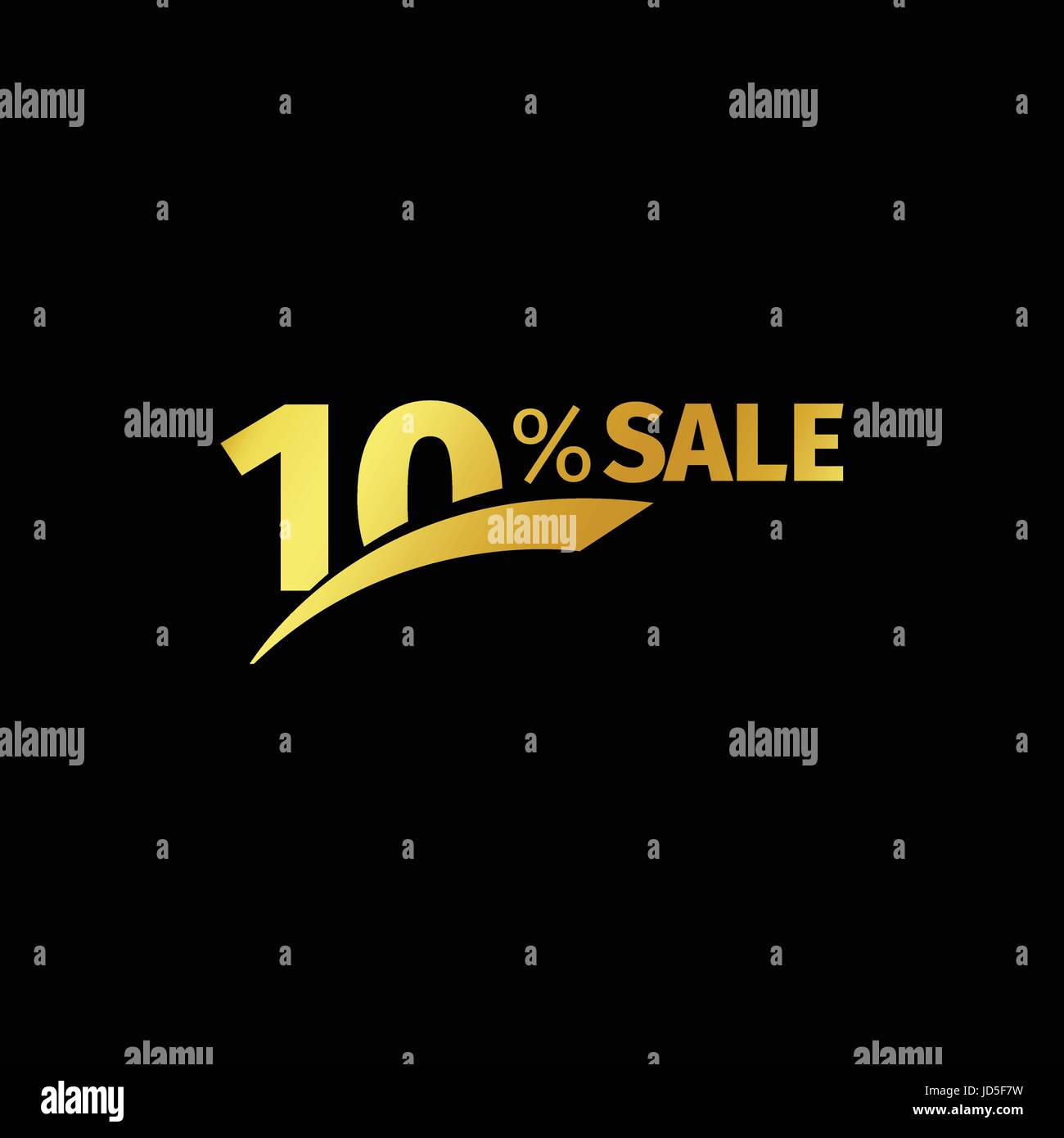 Schwarzer Banner Rabatt kaufen 10 Prozent Verkauf Vektor gold-Logo auf schwarzem Hintergrund. Promotion Business-Angebot für Käufer-Logo. Zehn Prozent Stock Vektor