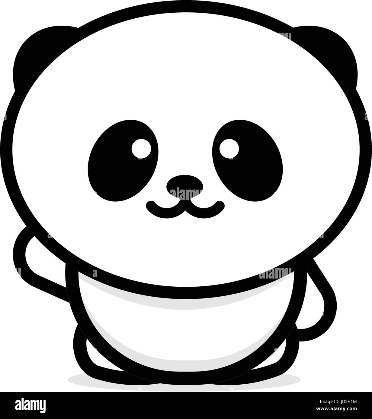 Niedlichen Panda begrüßt schwenkte seine Hand-Vektor-Illustration, Baby Bär Logo, neues Design Linie Kunst, chinesische Teddybär schwarz Zeichen, einfaches Bild, pictu Stock Vektor