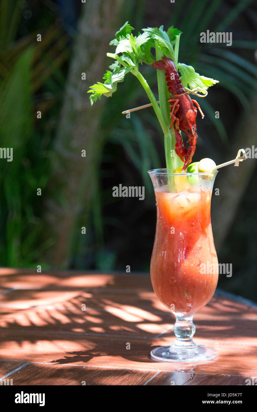 Langusten Bloody Mary Stockfoto