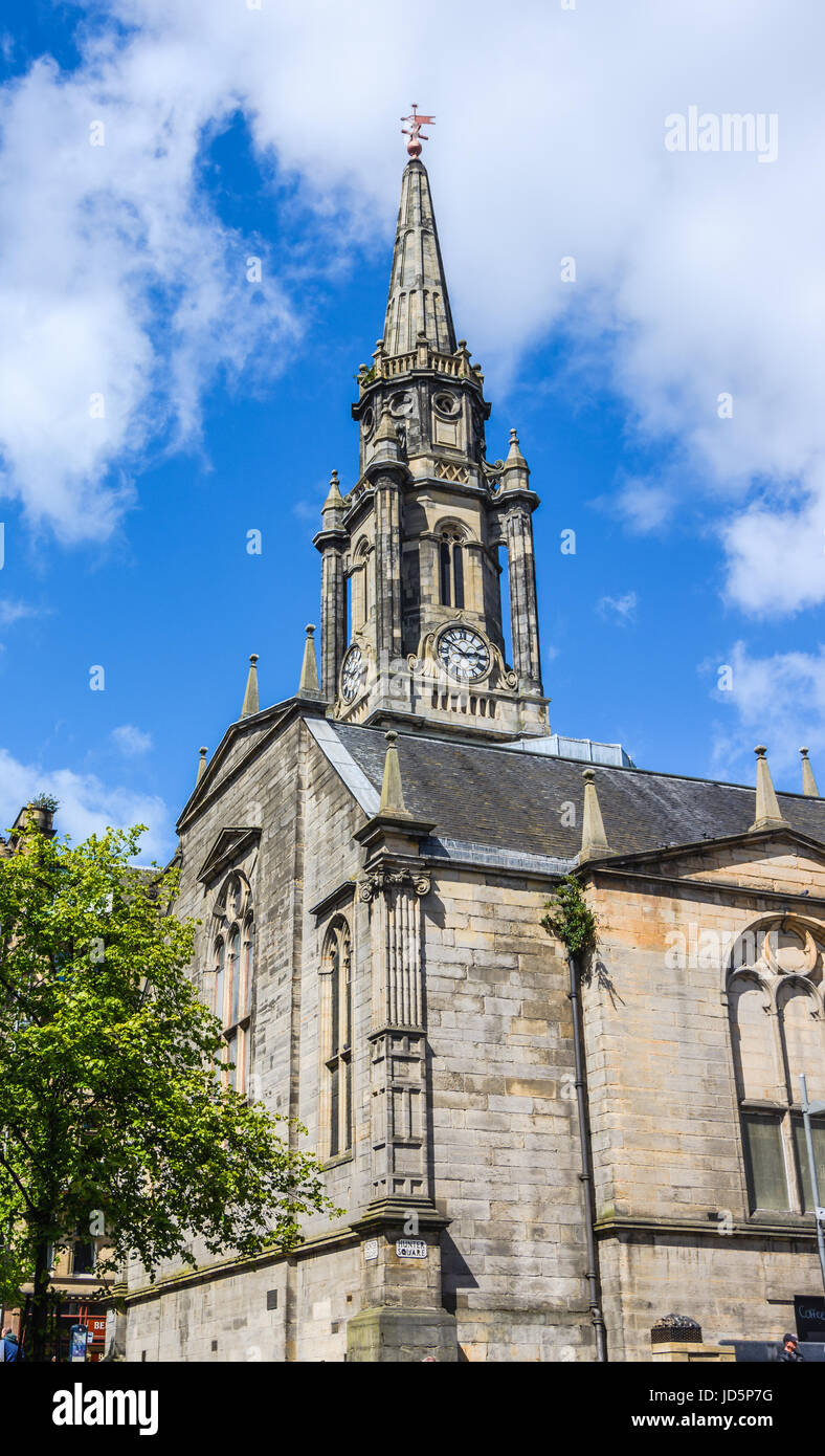 Wahrzeichen von Edinburgh, The Tron Kirk, eine ehemalige wichtigsten Pfarrkirche, Schottland. Es wurde im 17. Jahrhundert erbaut und im Jahr 1952 als Kirche geschlossen. Hav Stockfoto