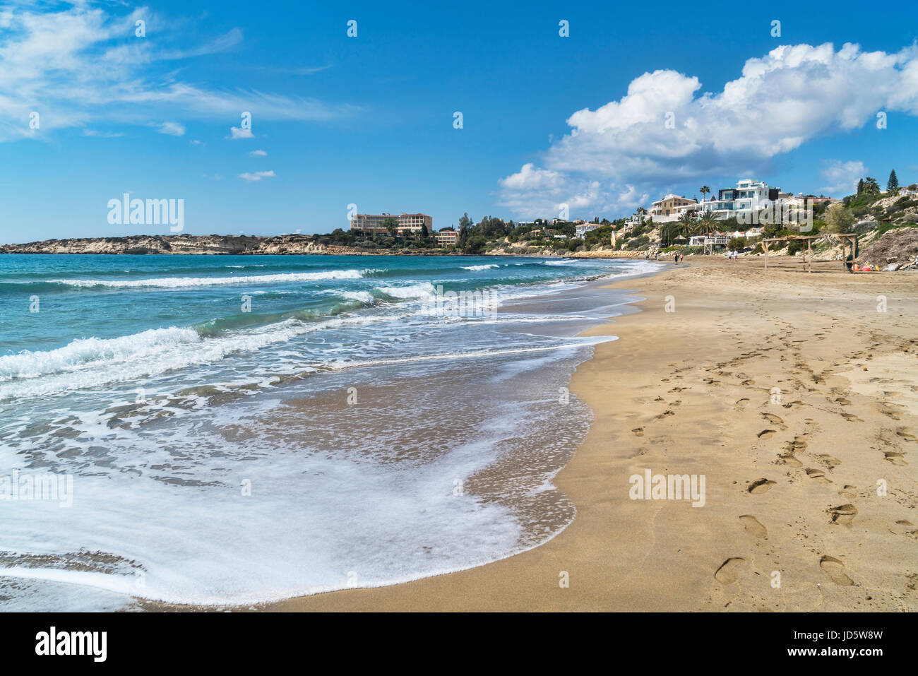 Coral Bay Beach in der Nähe von Paphos, Paphos, Zypern Stockfoto