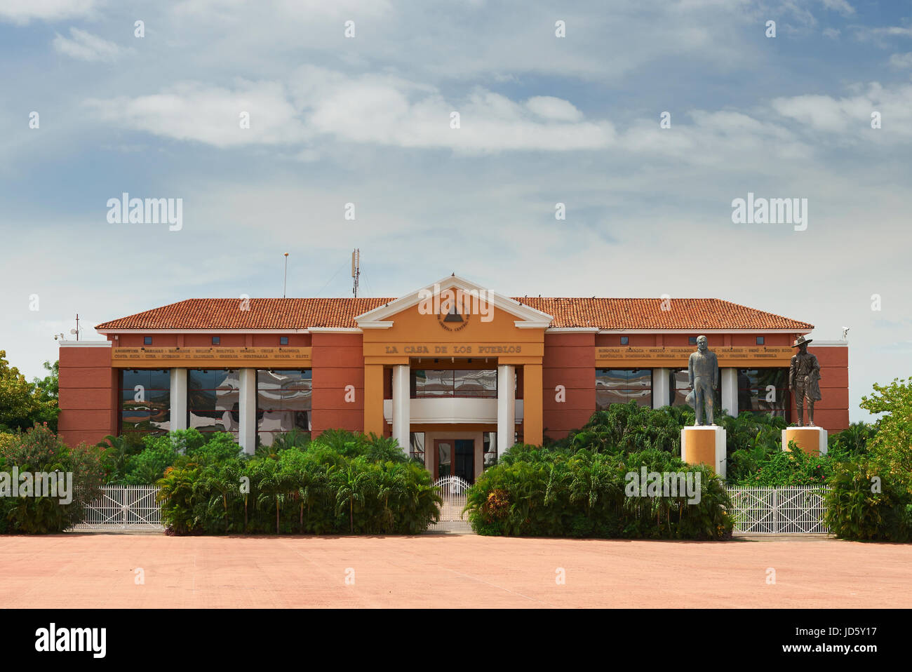 Managua, Nicaragua - 13. Juni 2017: Haus Nicaraguas Präsident in Managua an sonnigen Tag Stockfoto