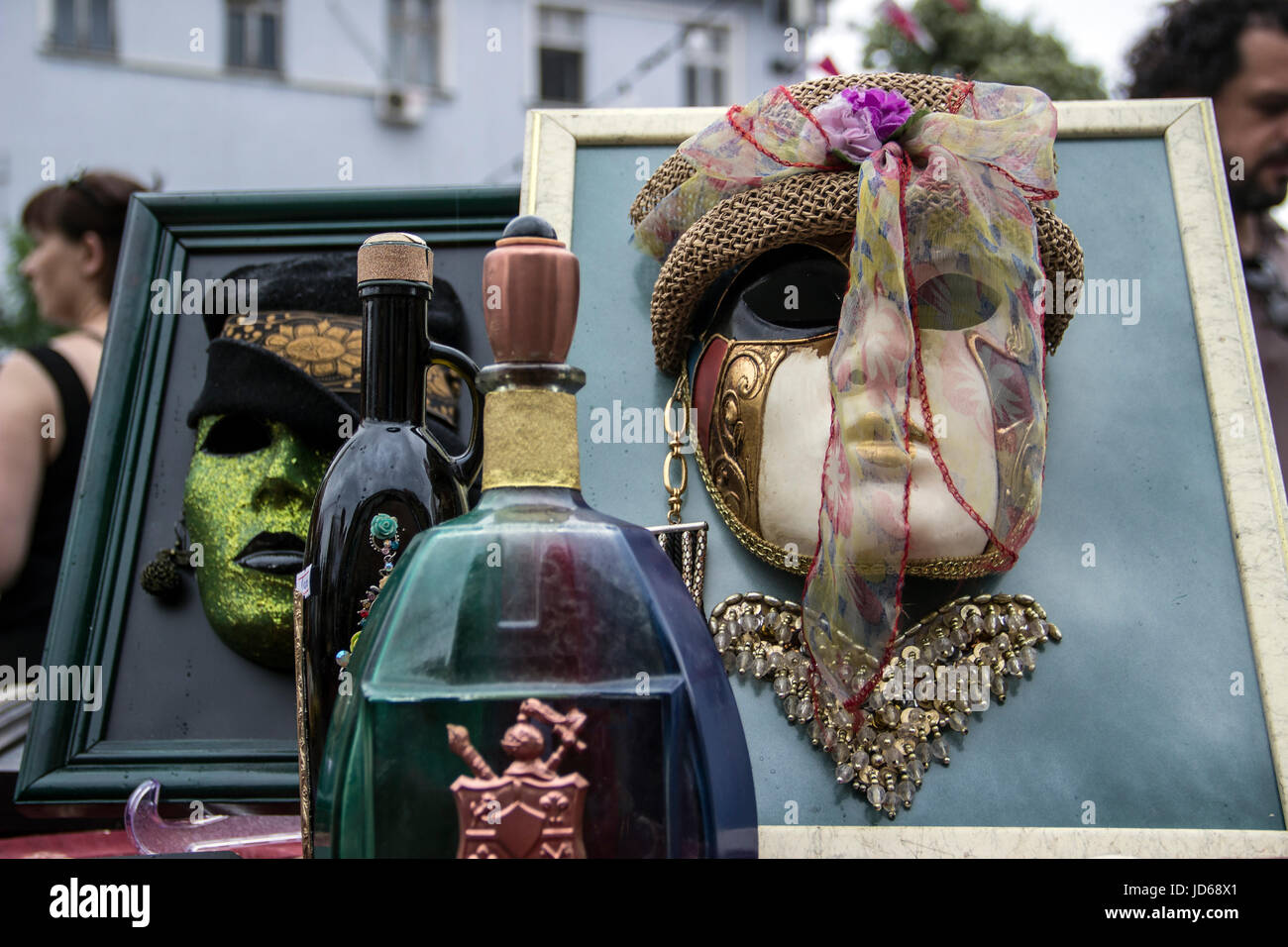 Venezianische Karnevalsmasken Stockfoto