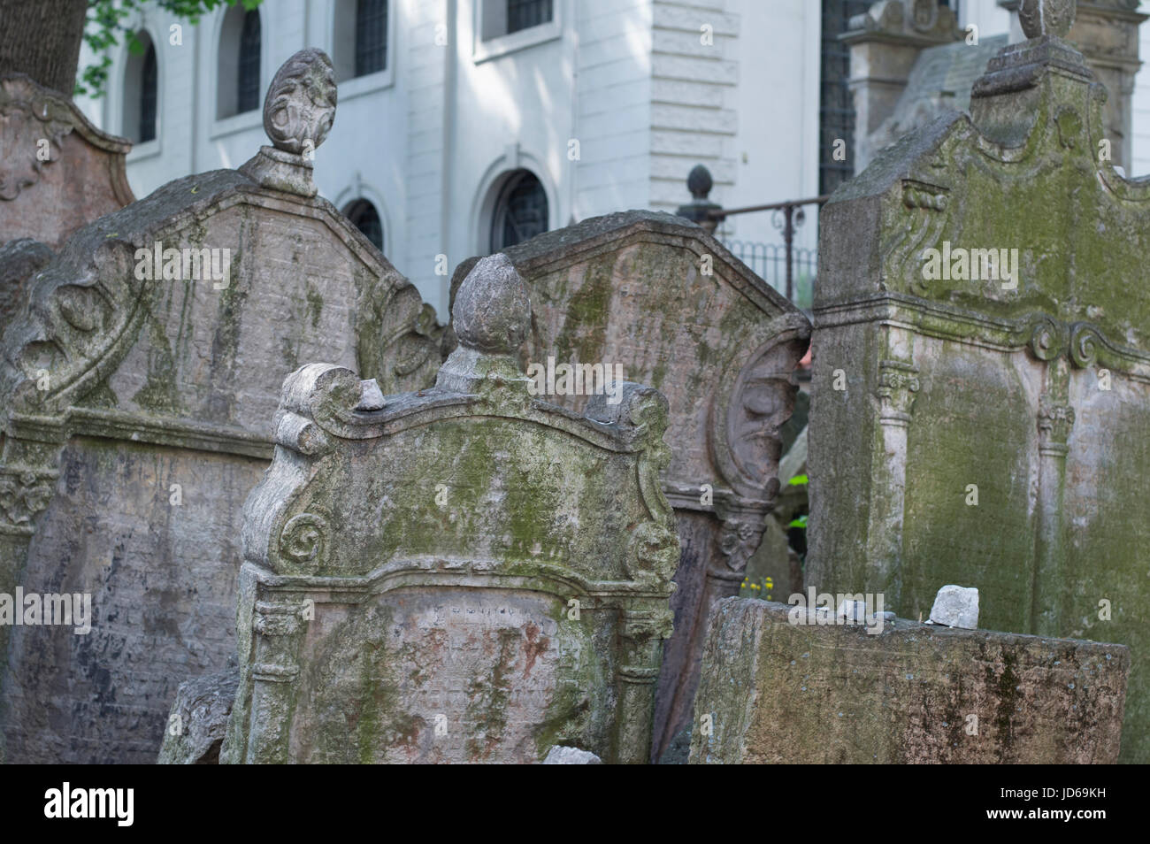 Altstadt von Prag, Starý Židovský haben It seit über 300 Jahren, seit dem 15. Jahrhundert, der einzige Ort war wo die Prager Juden th begraben könnte Stockfoto