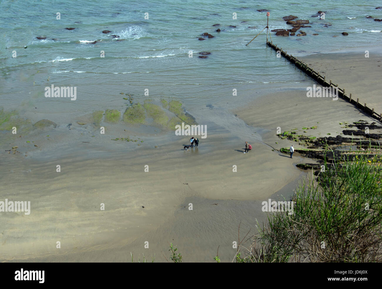 ISLE OF WIGHT; SANDOWN STRAND BEI EBBE Stockfoto