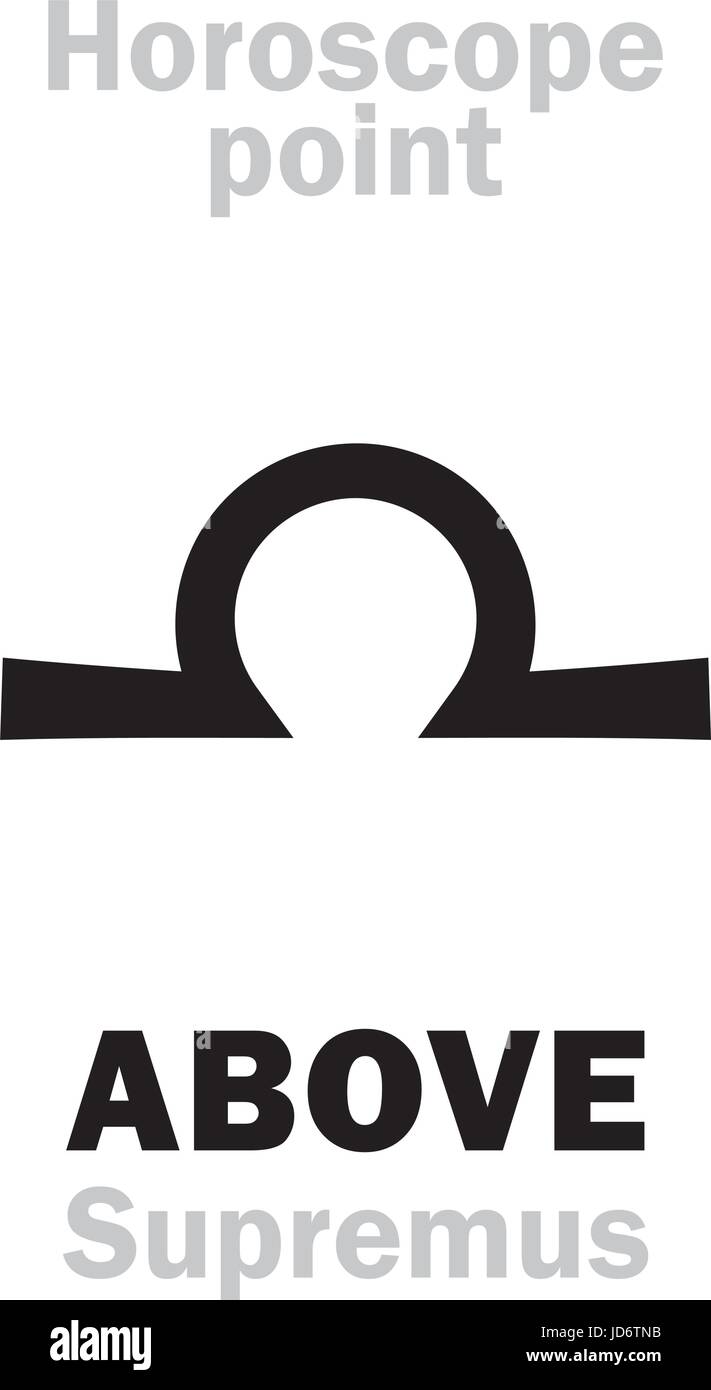 Astrologie-Alphabet: Über (Supremus), statt im Horoskop. Hieroglyphen Charakter Zeichen (einzelnes Symbol). Stock Vektor