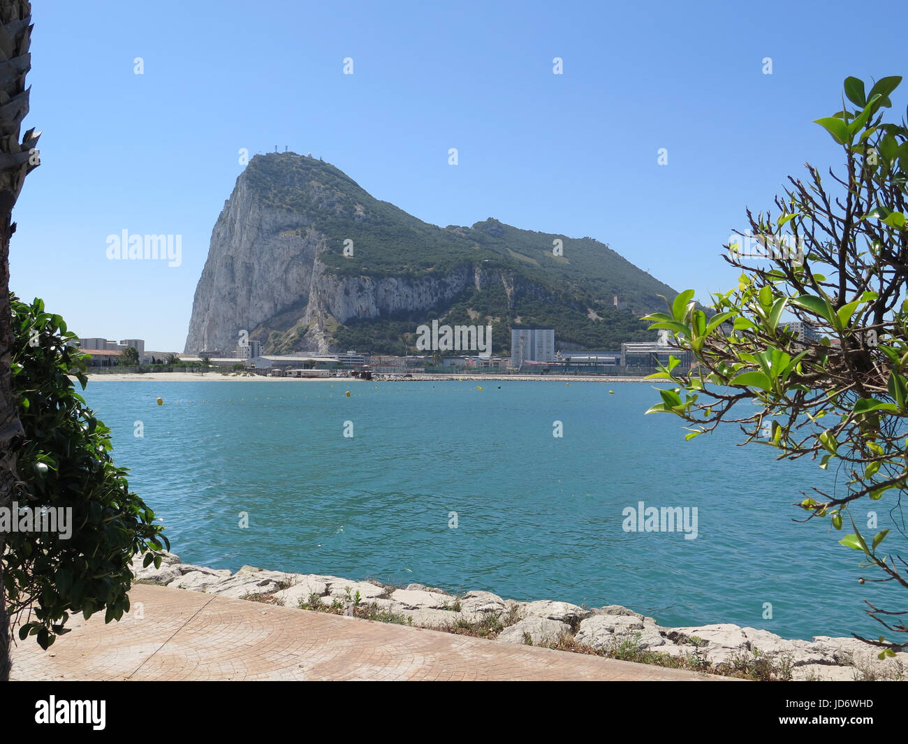 Gibraltar von La Linea Stockfoto