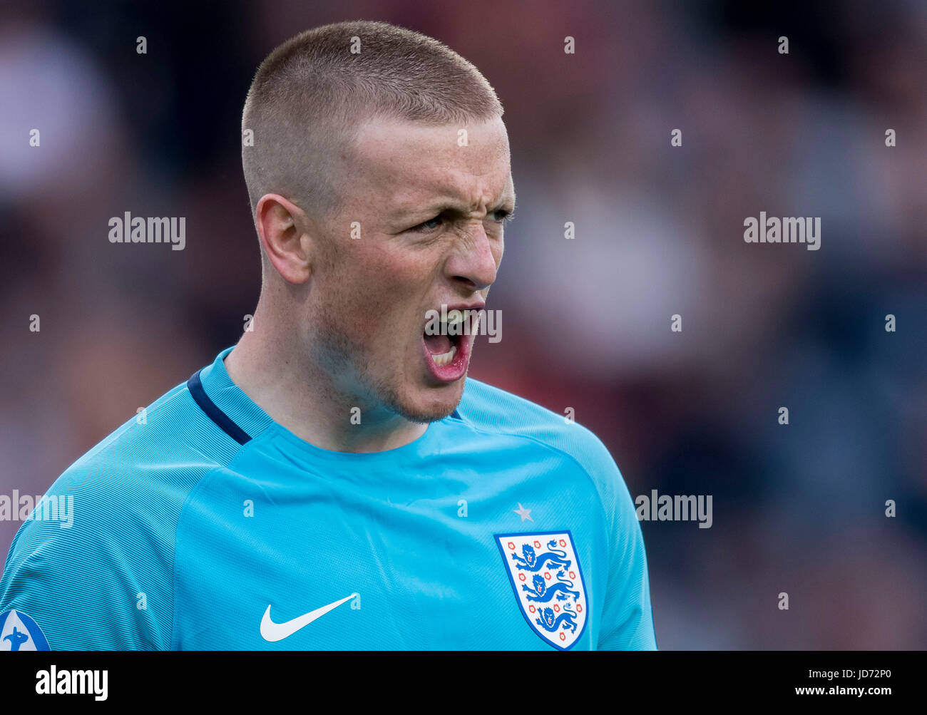 Jordan Pickford (ENG), 16. Juni 2017 - Fußball / Fußball: UEFA-U21-Meisterschaft Polen 2017 Gruppe A Spiel zwischen Schweden 0-0 England Kolporter Arena in Kielce, Polen. (Foto von Maurizio Borsari/AFLO) Stockfoto