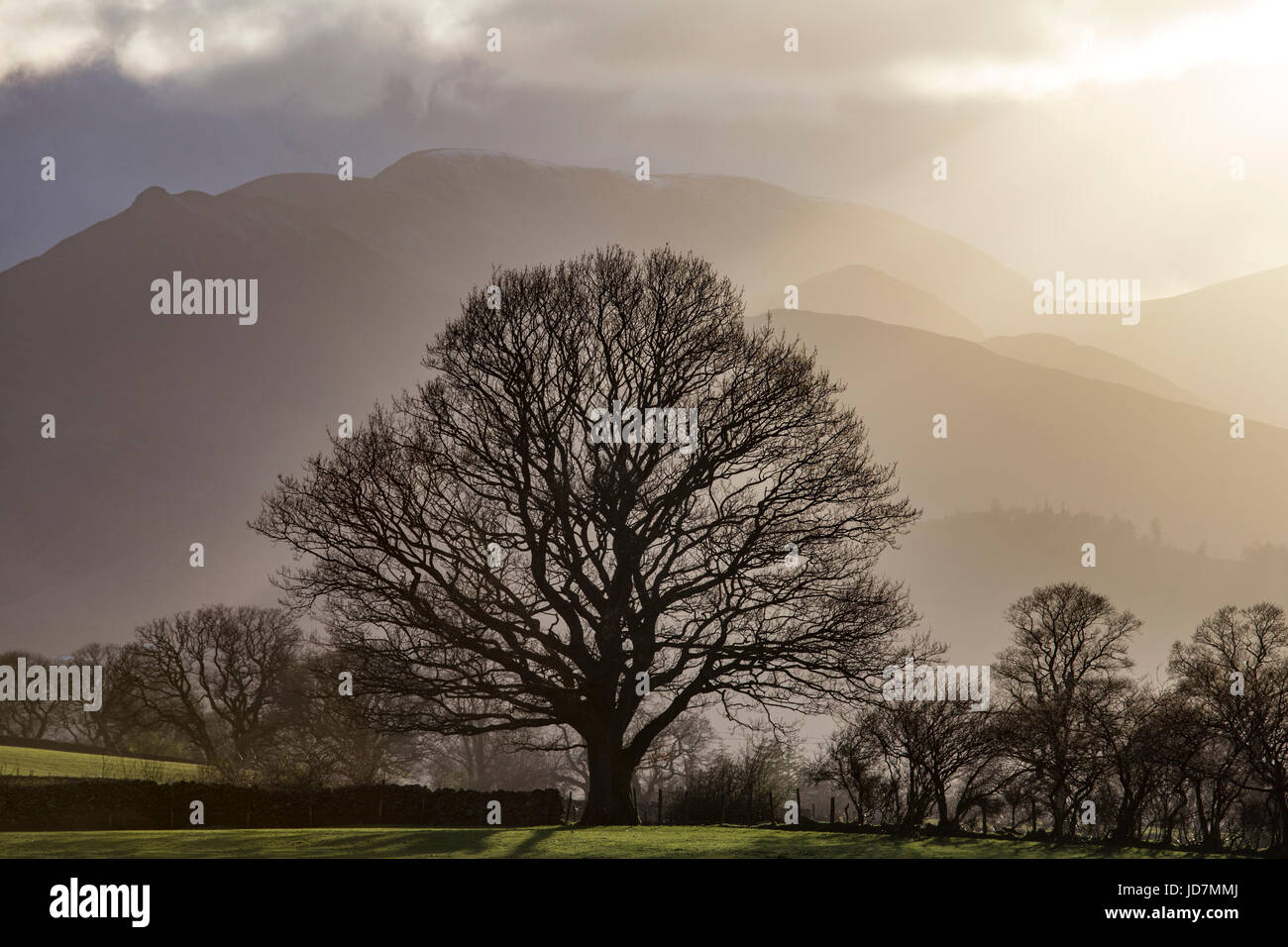 Winter in den Lake District und dramatisches Licht, Cumbria, England, UK Stockfoto