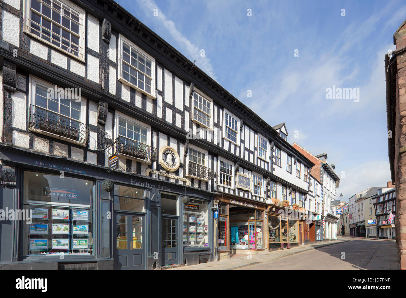 Historische Gebäude in Ross auf Wye, Herefordshire, England, UK Stockfoto