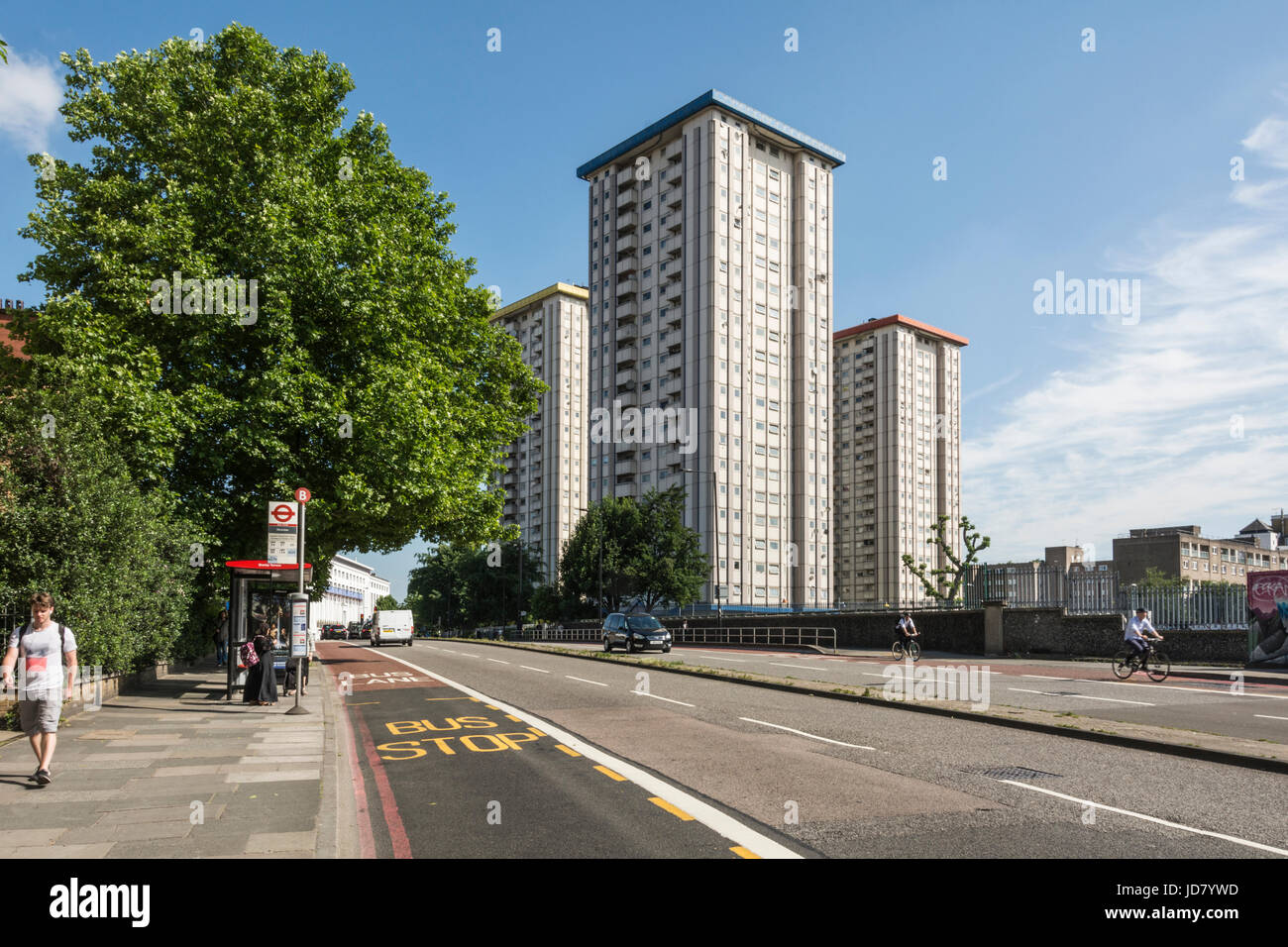 Ampthill Square Immobilien Rat tower Blocks in Mornington Crescent, Camden, London, UK Stockfoto