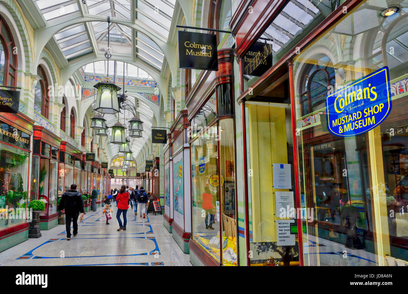 Royal Arcade Einkaufszentrum in Norwich, England Stockfoto
