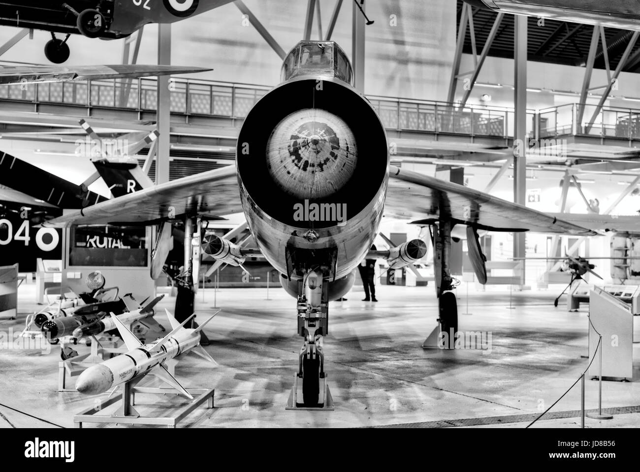 English Electric Lightning f. 1-Abfangjäger in Duxford Air Museum. Stockfoto